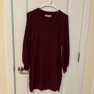 Loft burgundy sweater dress. Size Small